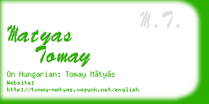 matyas tomay business card