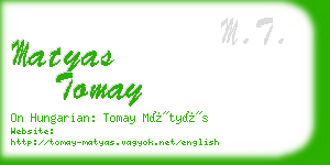matyas tomay business card